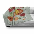 thumbnail image 3 of Shabby Flora Soft Flannel Fleece Throw Blanket, Floral Flowers Leaves Buds Frame Artwork Print, Cozy Plush for Indoor and Outdoor Use, 60" x 80", Dark Coral Mustard, by Ambesonne, 3 of 6