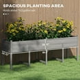 thumbnail image 3 of Outsunny 7.4' x 1.8' x 2.6' Raised Garden Bed Kit, Extra Large Elevated Wood Planter Box with Legs & Drainage Holes, 220 lbs. Capacity, Gray, 3 of 9