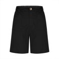 thumbnail image 5 of UVEASISHA Summer Shorts for Women Twill Casual Bermuda Shorts Solid Color Button Zip Short Pants with Pockets Ofertas Flash Black L, 5 of 7