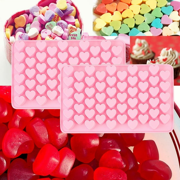 Xihbxyly dia del primer ministro 55 moldes de chocolate en forma de corazón para hornear gelatina en San Valentín