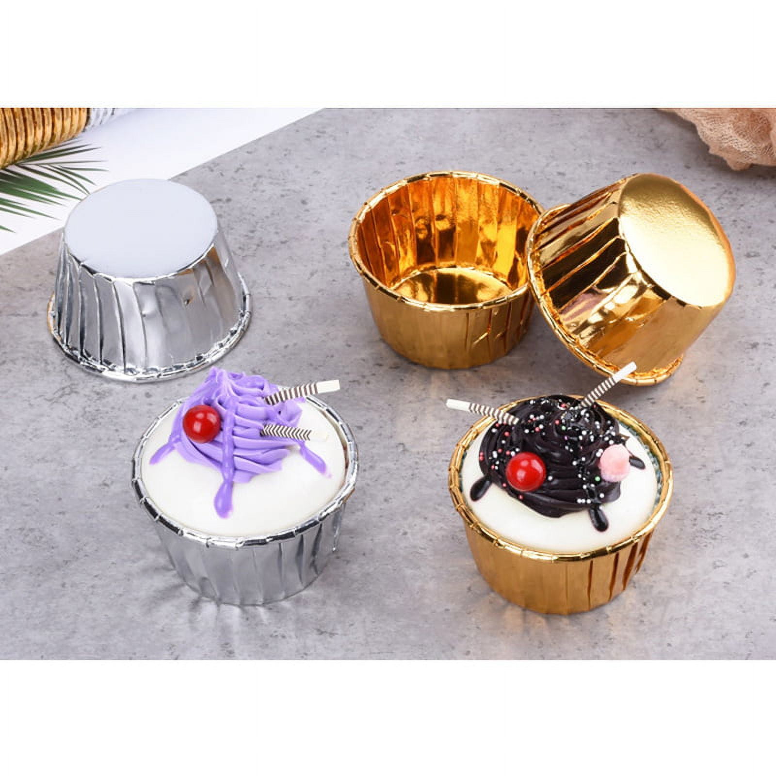 STANDARD Foil Cupcake Liners / Baking Cups – 50 ct IVORY – Cake