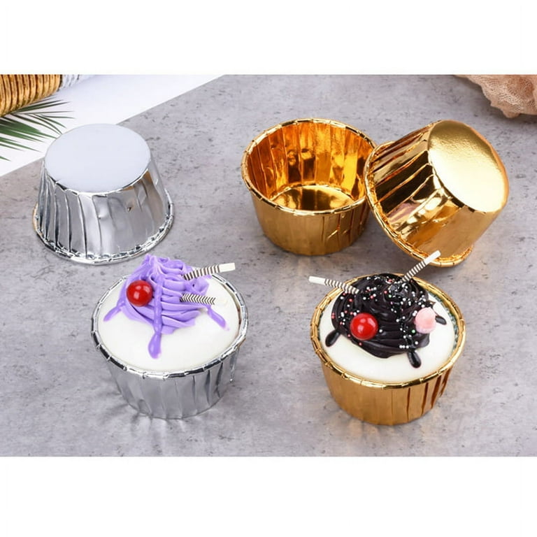 50Pcs Aluminum Foil Muffin Cupcake Cups