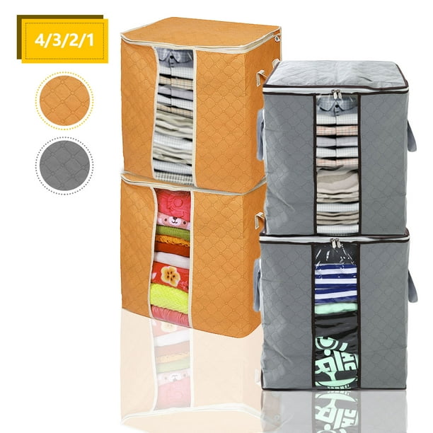 EEEKit 4/3/2/1Pcs Foldable Closet Storage Bag Container, Large Capacity