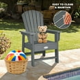 thumbnail image 3 of Gymax Set of 2 Kids Patio Adirondack Chair Armchair Weather Resistance Outdoor Chair Grey, 3 of 5