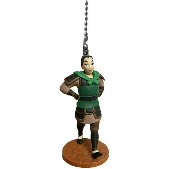 Mulan Warrior Soldier PVC Fan Light Lamp Pull Figure 4” Figurine Collect New