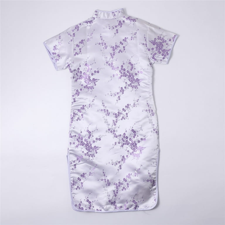 fitted lace wedding dress Dolly Purple Chinese Style Hater Neck Button Sequin Long Wedding Guest Dress-Mama M / Purple main image 1