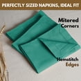 thumbnail image 4 of Native Fab 4 Pack Hemstitch Dinner Cloth Napkins 100% Cotton Reusable - 18"x18" - Royal Green, 4 of 6