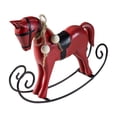thumbnail image 2 of Distressed-style Wooden Rocking Horse Ornament -style Tabletop Decor Nostalgic Bookshelf Accessory Handcrafted Piece And Holiday Gift, Farmhouse Garden Home Office Desk Decor, 2 of 6