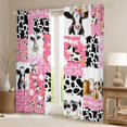 thumbnail image 4 of Homewish Kawaii Pink Cartoon Curtains Pack of 2 (42x84 Each), Cute Rustic Milk Cow Curtains Blackout, Princess Patchwork Bedroom Curtains, Window Curtains Bedroom Decor, 4 of 6