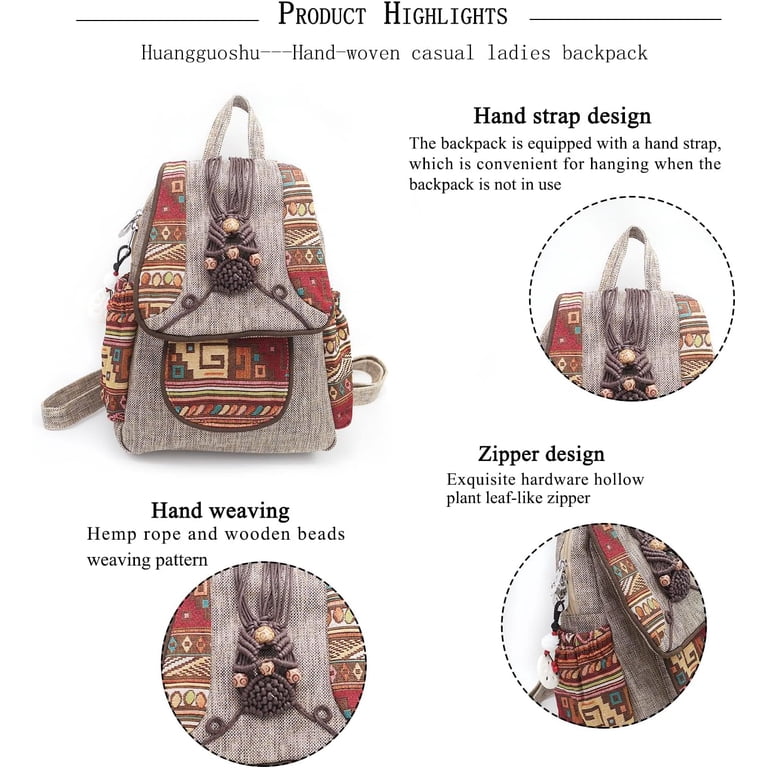 Backpack Purse For Women Casual Vintage Drawstring Anti  display picture 2
