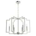 thumbnail image 2 of Hunter - Zoanne 6-light Brushed Nickel, Large Chandelier, Dimmable, Modern Style, Geometric Shaped, for Bedrooms, Dining, Living Rooms - 19573, 2 of 7