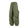 thumbnail image 3 of Men's Casual Straight Cargo Pants, Trousers, Joggers, Elastic Waist Drawstring Stretchy Lightweight Breathable Quick Dry, Multi-Pocket Relaxed Fit, Daily Gym Hiking Streetwear, 3 of 7