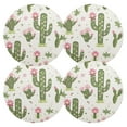 thumbnail image 2 of Ryvnso Cactus and Pink Flowers Round Plate Mats Dining Table Placemat Set of 6 for Holiday Decoration, 2 of 7