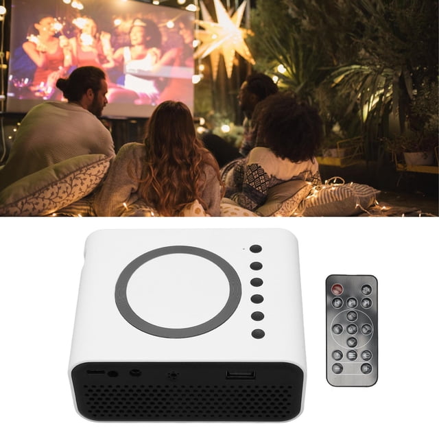 Proyector De Cine En Casa, Resolución 1920X1080 Proyector Portátil Material ABS Imagen De Reflexión Difusa Altavoz De 4 Ohmios 2 W 1080P Con Adaptador Para Sala De Estar Para
