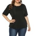 thumbnail image 5 of ZKCCNUK Women Casual Summer Plus Size Short Sleeve T Shirt Top Blouse Summer Plus Size Tops 2026, 5 of 9
