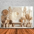 thumbnail image 3 of Interior Bohemian Room Wall Backdrop Pampas Grass Curtain Photography Background Boho Floral Wedding Family Baby Shower Party Decorations Banner Supplies Photo Booth Props, 3 of 5