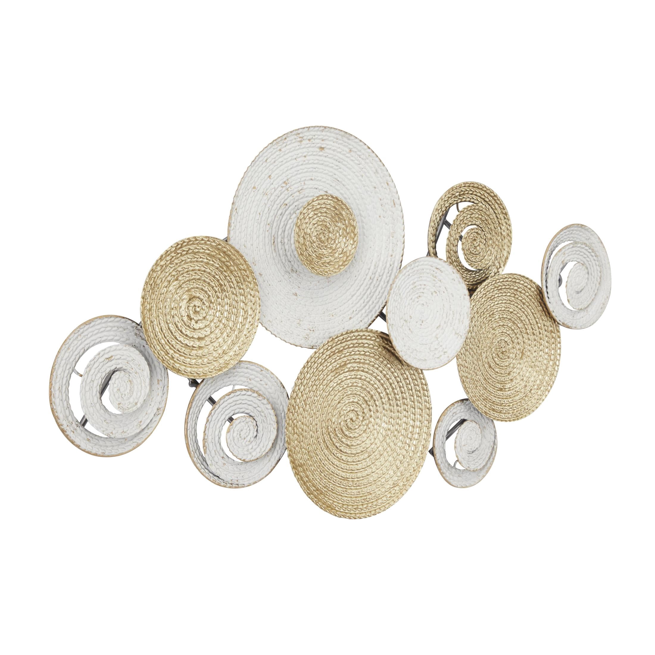 CosmoLiving by Cosmopolitan Gold Metal Spiral Plate Wall Decor with Gold Accents