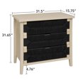 thumbnail image 4 of Lisonu 3-Drawer Accent Cabinet with Hand-Woven Seaweed Doors, Modern Sideboard Buffet with Pinewood Frame for Living Room, Entryway, Natural, 4 of 23