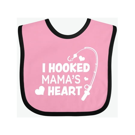 

Inktastic I Hooked Mama s Heart with Fishing Rod Gift Baby Boy or Baby Girl Bib