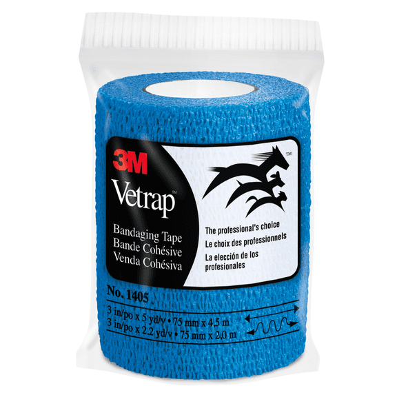 3M Vetrap Bandaging Tape: 3 in. x 15 ft. (Blue)