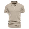 thumbnail image 3 of JLFKNG Men's Polo Shirts Short Sleeve Shirt For Men Summer Casual Solid Color Slim Fit Holiday Shirts Tops Comfy Mens Clothes, 3 of 6