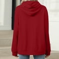 thumbnail image 5 of Jinhomg Cotton Hoodies for Women Dressy Casual Long Sleeve Solid Pullover Tops Oversized Soft Cozy Kangaroo Pocket Top Fall Winter Thermal Going Out Wear Fall Saving Wine S, 5 of 6