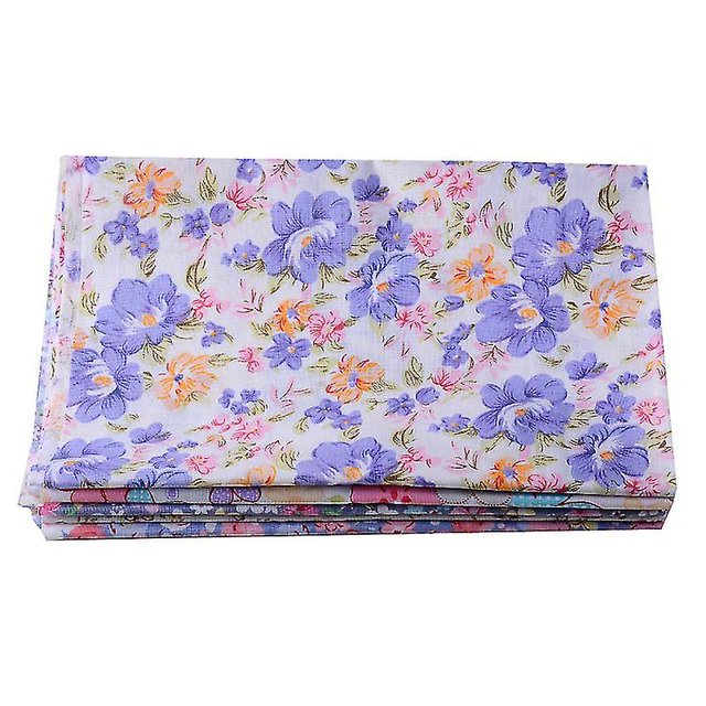 Tela de algodón con estampado de flores azules, 25x25cm, 5 uds. ShuxiuWang 8390612490132