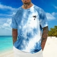 thumbnail image 2 of JAJAHO Mens Crew Neck T Shirt Tie Dye Raglan Short Sleeve Comfortable Casual Beach Graphic Tee Tropical Printed Summer Hawaiian Shirts Stylish Tops, 2 of 4
