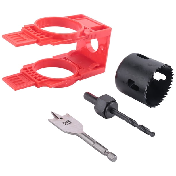 Kit de Instalación de Cerradura de Puerta, Kit de Perforación de Orificios de Puerta para Cerrojos y Cerraduras con Plantilla de Guía, Perforadora para Cerradura de Puerta