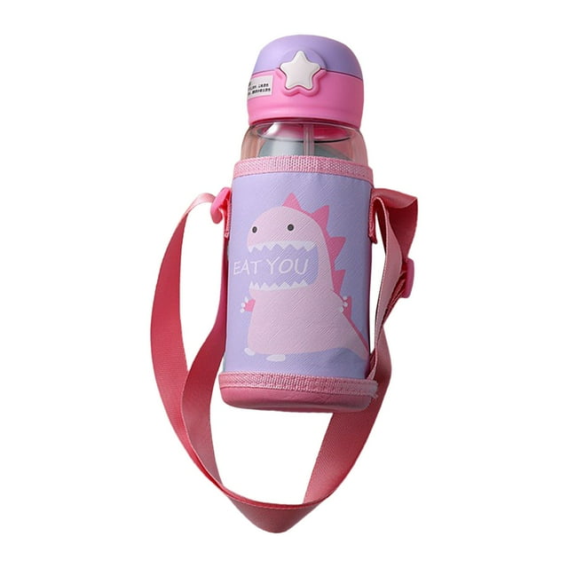 Kids Water Bottles Leak Proof Sippy Cup Dinosaur Water Bottle With One Hand Operation Action Lid And Carry Bag