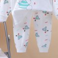thumbnail image 5 of TOWED22 Fall Outfit Toddler Baby Boy 2 Piece Long Sleeve Cute Print Graphic Crewneck T-Shirt Thick Jogger Pants Round Neck Soft Clothes Set(White,3-6 M), 5 of 7