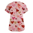 thumbnail image 4 of Garbnen Valentines Scrubs for Women V Neck Short Sleeve Womens Tops Workwear Spring Summer Heart Print Nursing Scrubs for Women with Pockets S-5XL, 4 of 5