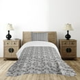 thumbnail image 4 of Ambesonne Abstract Quilted Bedspread Set 2 Pcs, Stone Wall Pattern, Twin Size, Grey Pale Grey, 4 of 5