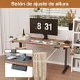 thumbnail image 2 of 160cmx60cm Electric Standing Desk Height Adjustable Sit Stand Desk with Hooks and Cup Holder for Home Office Study Rustic Brown, 2 of 11