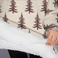 thumbnail image 3 of Oversized Wearable Blanket Hoodie,Brown Christmas Tree Pattern Sherpa Blanket Hoodie with Super Pockets,Super Warm Fuzzy Pullover for Women & Men, 3 of 6