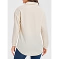 thumbnail image 3 of Cuteduck Women's Waffle Knit Tops Henley Casual Shirts Long Sleeve V Neck Solid Color Casual Tunic Tops S-XXL, 3 of 10