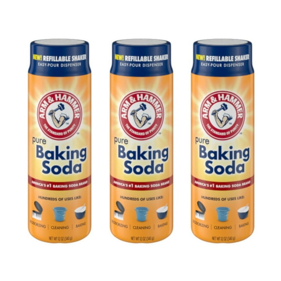 Arm & Hammer Pure Baking Soda 12 Oz. Refillable Shaker - Pack of 3