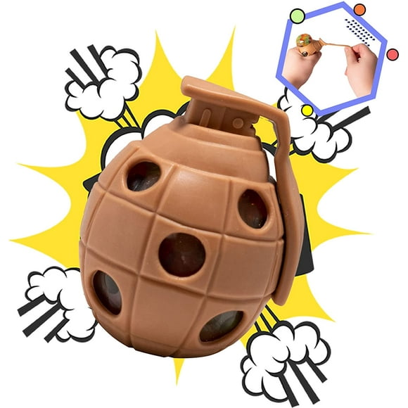 FFIY Grenade Water Bead Squishy Fidget Toys Grenade Squishy Stress Toys Novelty Squishy Ball Grenade Squishy Toy Grenade Squeeze Balls, Grey