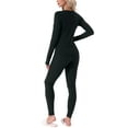 thumbnail image 3 of INSPIRE CHIC Women's Easter Thermal Underwear Sets Thumbholes Long Sleeve with Leggings Winter Cold Base Layer Pajamas Set L Black, 3 of 6
