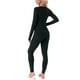 thumbnail image 3 of Conjuntos de ropa interior térmica para mujer INSPIRE CHIC con agujeros para los pulgares, manga larga y leggings, pijama de capa base para el invierno en color negro, 3 of 6