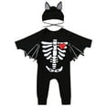 thumbnail image 4 of Fesfesfes Infant Onesies for Baby Boys Girls Black Cotton Bat Halloween Hat Jumpsuit Suit Rompers, 4 of 9