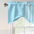 thumbnail image 4 of Tie Up Valance for Windows Sky Blue Vertical Stripes Curtains Valances Rod Pocket Valance Window Treatments Classic Striped Balloon Curtains for Kitchen Living Room Bedroom Bathroom Decor 54x18 Inch, 4 of 9
