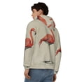 thumbnail image 4 of Wukai Flamingo Sitting On Chair Print Men's Zip-Up Hoodie,Fleece Full-Zip Hoodie for Men, Hooded Sweatshirt-Medium, 4 of 5