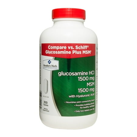 Member's Mark Glucosamine 1500mg HCI + 1500mg MSM Supplement, 350 Ct
