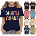 thumbnail image 2 of UACY Girls Fourth Grade Back to School T Shirt Short Sleeve Crew Neck Cotton Casual Graphic Tee for Kids (Light Yellow, 12-13 Years), 2 of 6