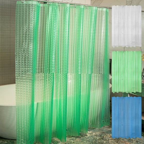 Danhjin Shower Curtain, Shower Curtains Clear Waterproof Plastic Bathroom Curtain for Bath Tub, Machines Washable Modern Bathroom Decor, 70.86x70.86in