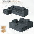 thumbnail image 5 of Walsunny Modular Sectional Sofa Couch with Chaise, No Assembly Foam Couch, Deep Seat Sofa, Convertible L Shaped Cloud Couch for Living Room, Dark Gray, 5 of 8