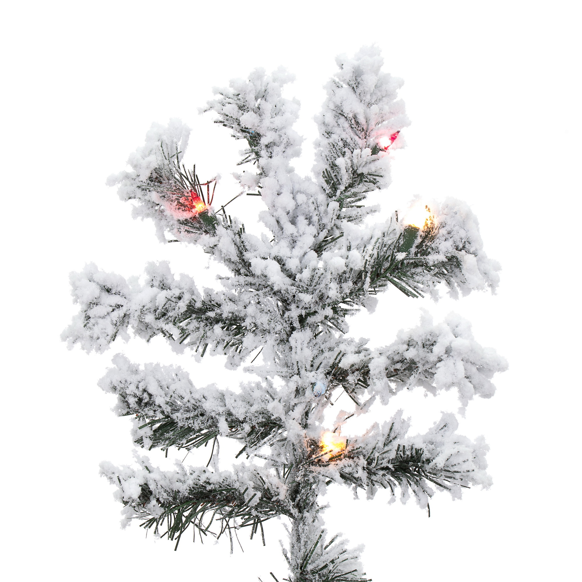 Vickerman Artificial Christmas Tree 9' x 73" Flocked Alaskan Dura-Lit 1200 Multi-color Lights / 2)ctn - image 3 of 8