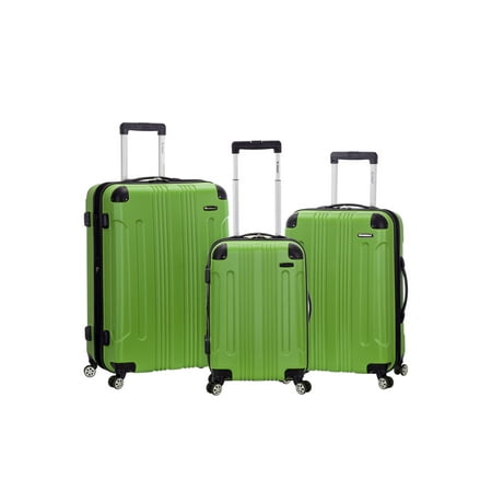 Rockland Sonic 3pc ABS Upright Hardside Carry On Luggage Set - Green