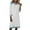 01 White, variant on Fewfanhot Maxi Dresses for Women Flowy V Neck 3/4 Sleeve Mid Length Shift Dress with Pockets Comfy House Loungh Wear